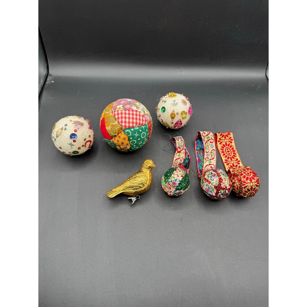 Vintage Handmade Christmas Ornaments – Satin & Foam